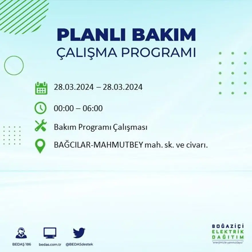 İstanbul'un 19 ilçesinde elektrik kesintisi: Elektrikler ne zaman gelecek? (28 Mart tarihli BEDAŞ kesinti programı) 5