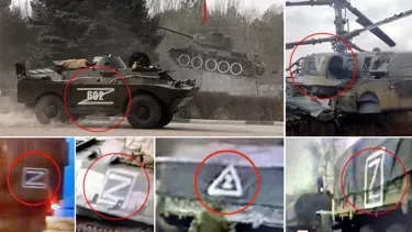 Rus askeri araçlarında gizemli işaretler