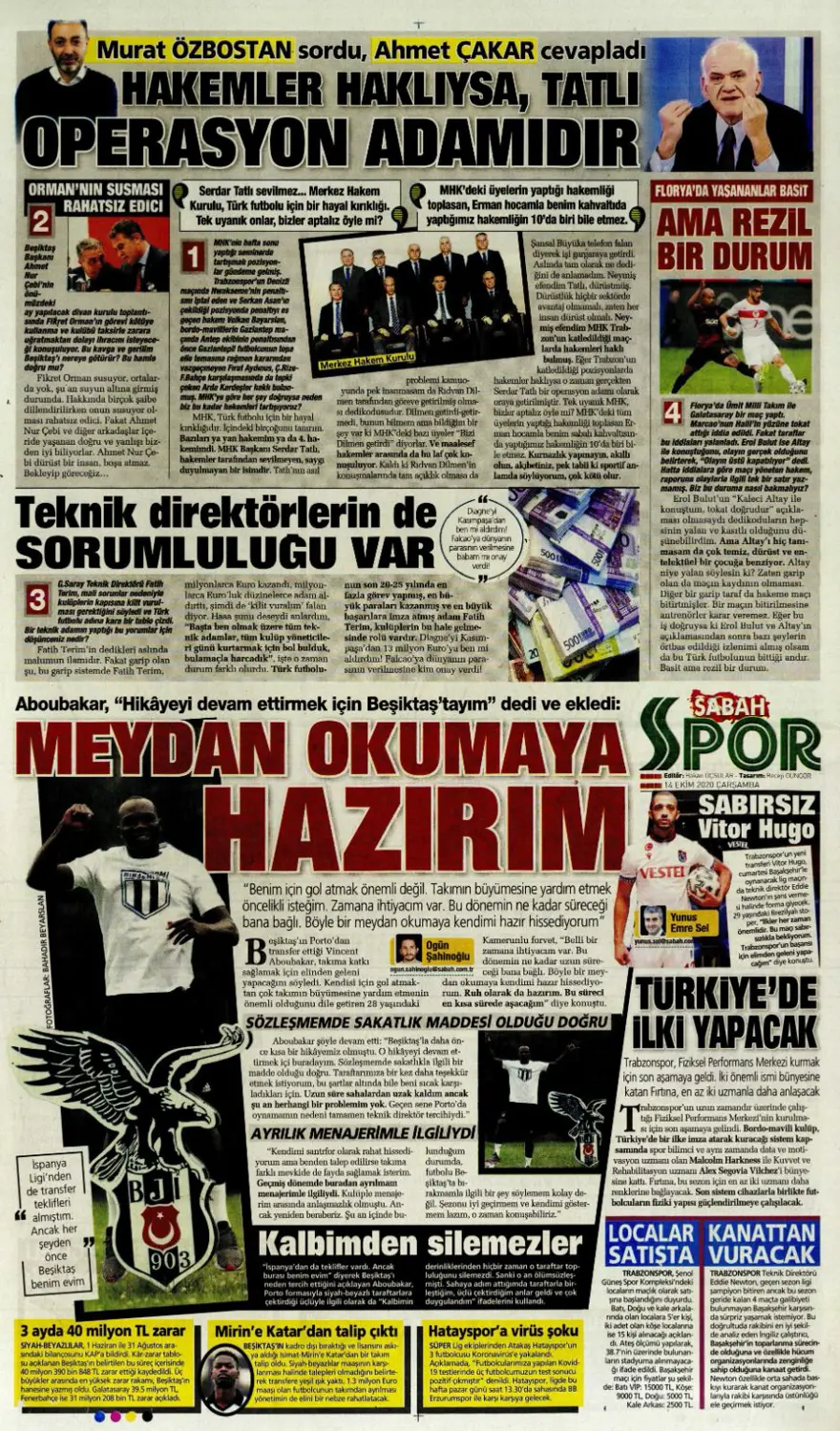 Günün spor manşetleri (14 Ekim 2020) 8