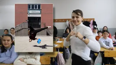 Dünya şampiyonu öğretmen "uçarak" ders işliyor! Takla ile derse giriyor, öğrenciler onun gibi olmak istiyor