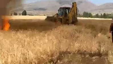 Gümüşhane'de anız yangını