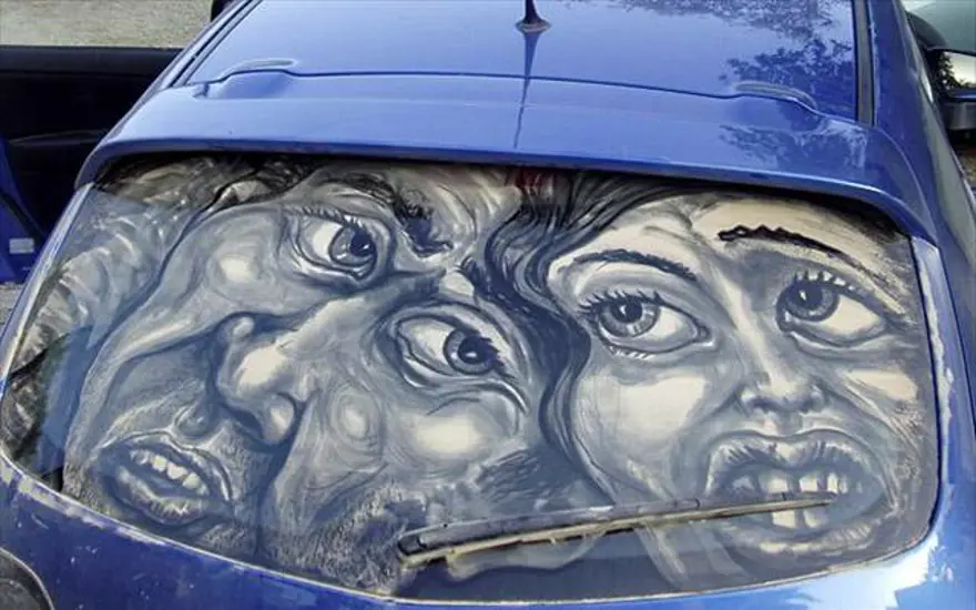 Kirli arabalara sanat yapılır 18