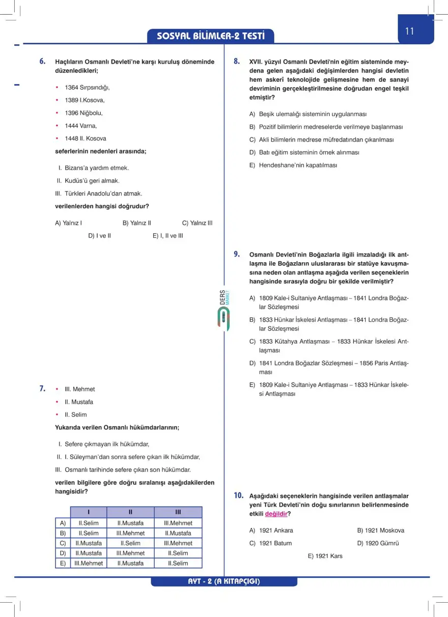 AYT Deneme Sınavı 9