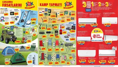 ŞOK market aktüel kataloğu 28 Mayıs çarşamba: Temizlik makinesi, masa, sandalye, mangal ve klima çeşitler geliyor