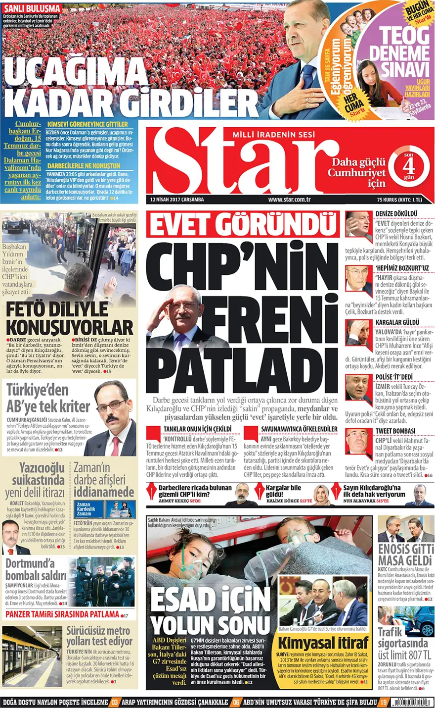 Günün gazete manşetleri - 12 Nisan 2017 6