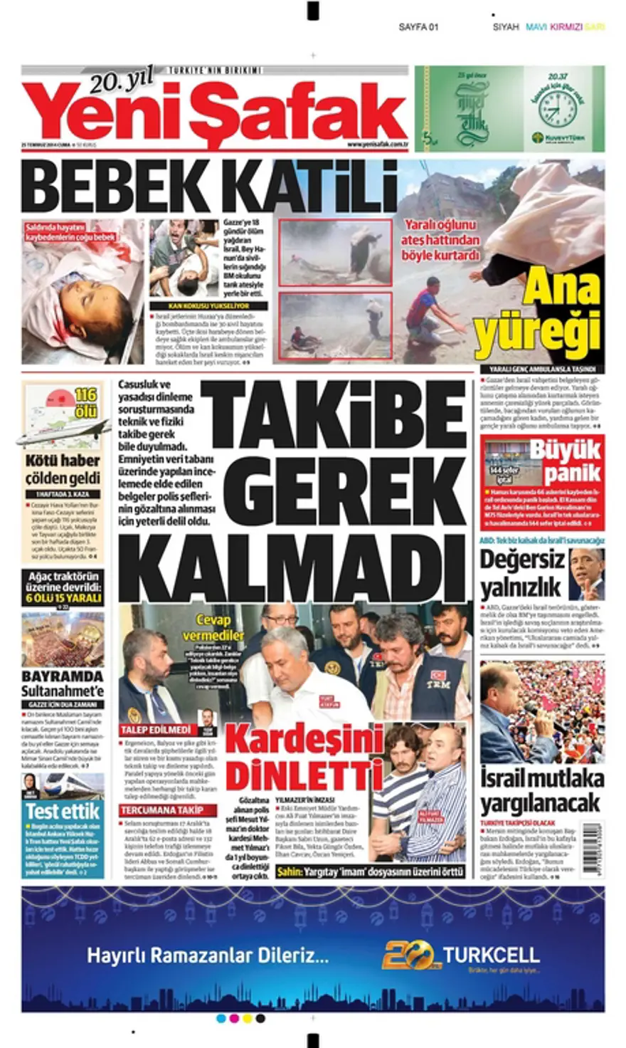 25 Temmuz Gazete manşetleri 17