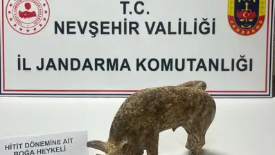 Nevşehir'de 3 bin yıllık boğa heykeli ele geçirildi