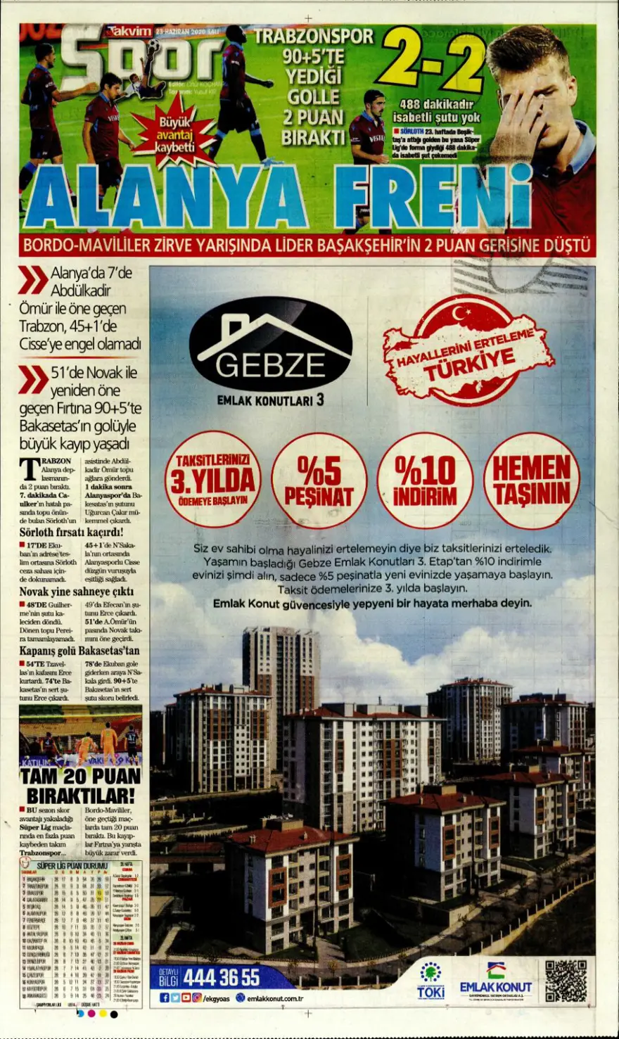 Günün spor manşetleri (23 Haziran 2020) 14