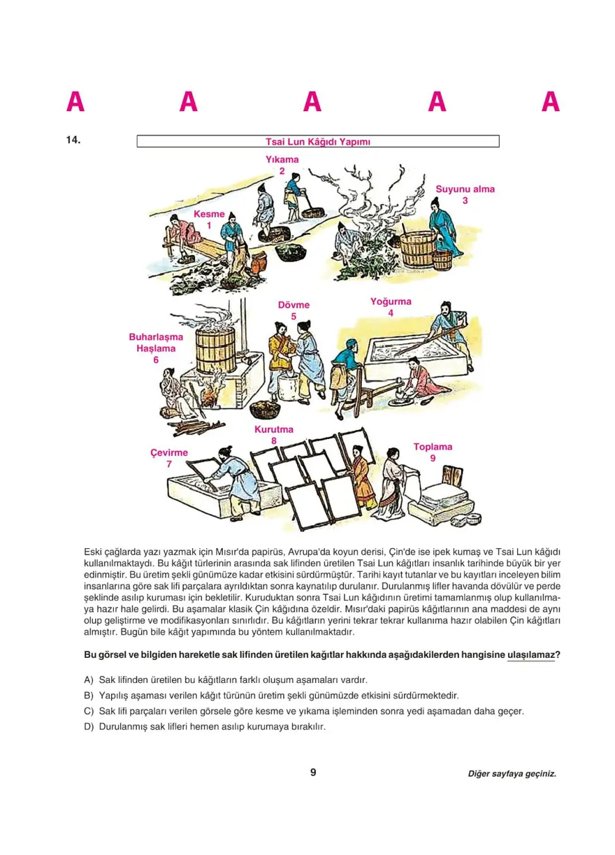 LGS deneme sınavı - Sözel bölüm 8