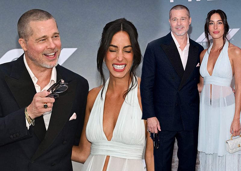 Brad Pitt yeni filminin galasında sevgilisiyle el ele poz verdi
