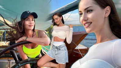 Fahriye Evcen'den çok konuşulan tekne pozları