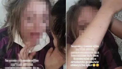 Genç kızı darbedip zorla özür dilettiler: Görüntülere soruşturma