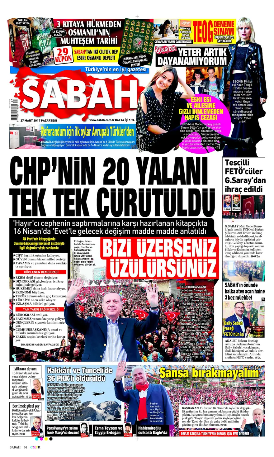 Günün gazete manşetleri - 27 Mart 2017 8