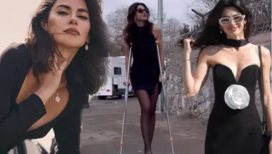 Nesrin Cavadzade hastanelik oldu: Sete koltuk değnekleriyle geldi