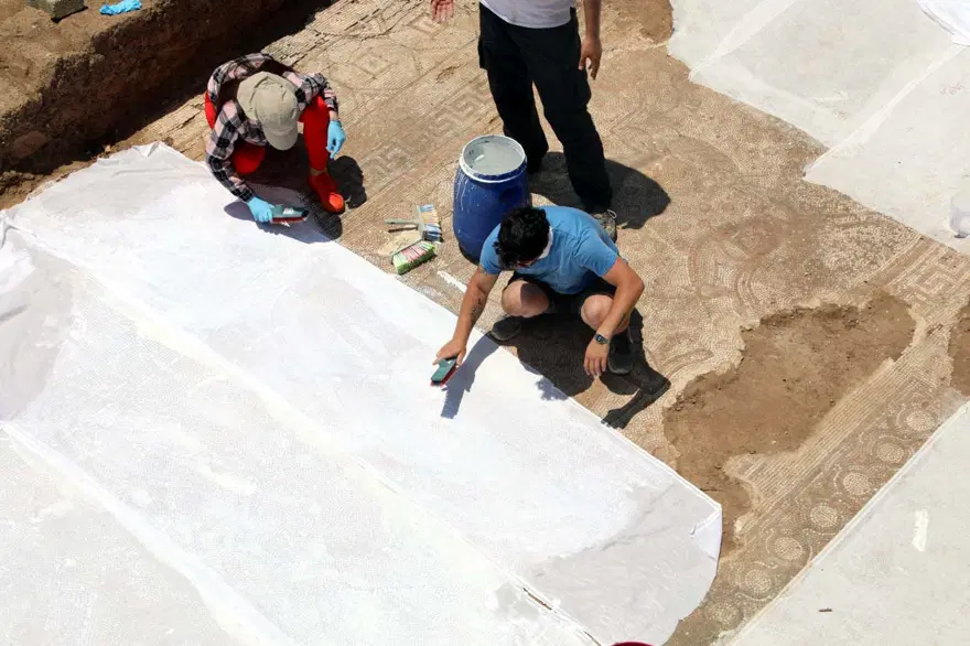 Kaçak kazıda bulunan mozaikler Zeugma Müzesi'ne taşınıyor 9 Kaçak kazıda bulunan mozaikler Zeugma Müzesi'ne taşınıyor 9