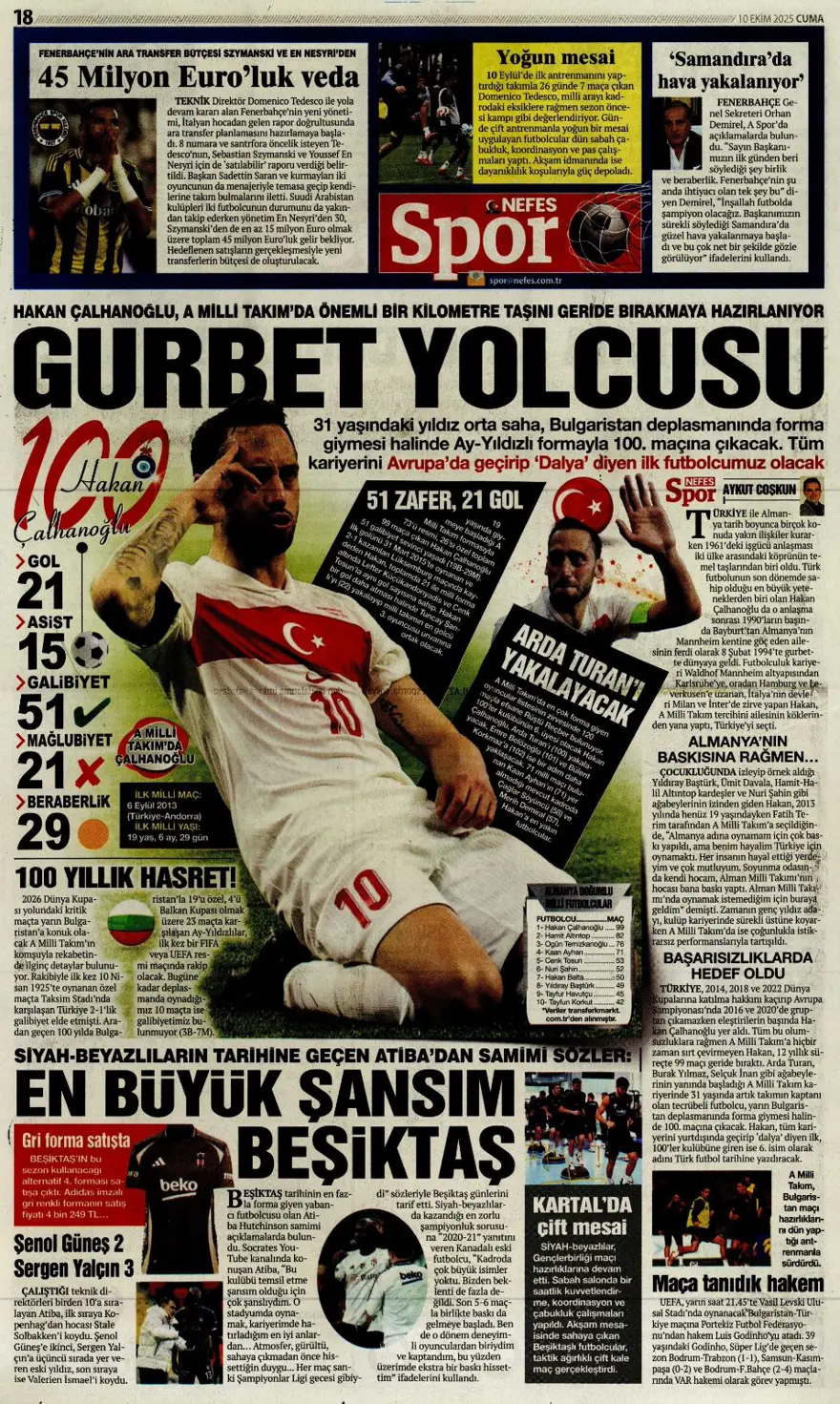 "Operasyon başlıyor" (10 Ekim 2025 spor manşetleri) 10 "Operasyon başlıyor" (10 Ekim 2025 spor manşetleri) 10