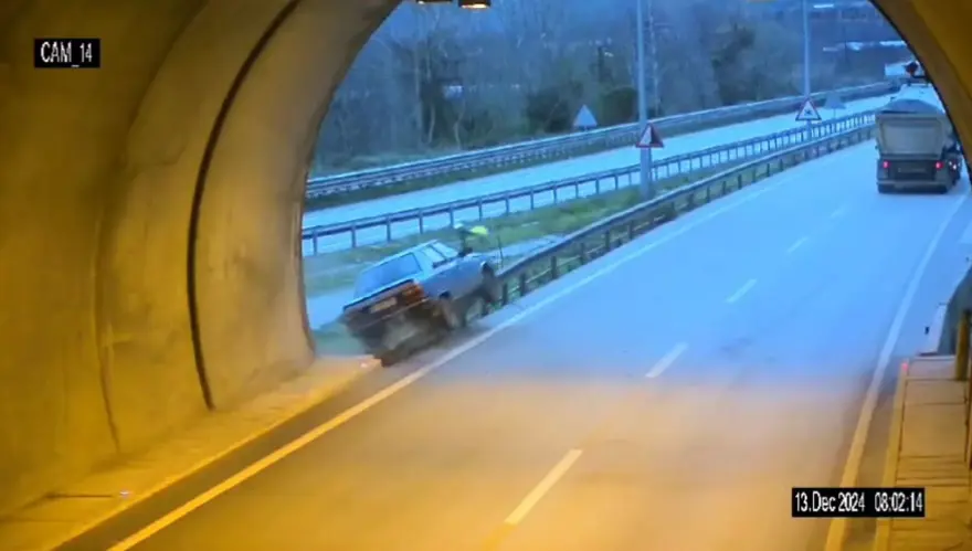 Tünel çıkışında feci kaza: 1 yaralı 