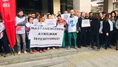 Taksim Eğitim ve Araştırma Hastanesi'nde Cerrahpaşa protestosu