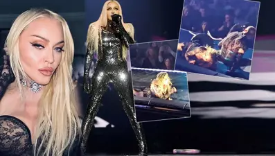 Madonna sahnede yere düştü: Hiçbir şey olmamış gibi devam etti