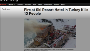 66 kişinin öldüğü Kartalkaya otel yangını dış basında