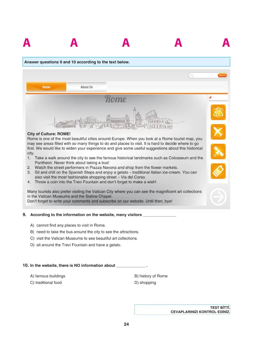 Uğur Okulları LGS deneme sınavı (Sözel bölüm) 23