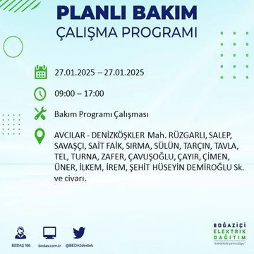 İstanbul'un birçok ilçesinde elektrik kesintisi: Avcılar'da elektrikler ne zaman gelecek? BEDAŞ kesinti programı 3