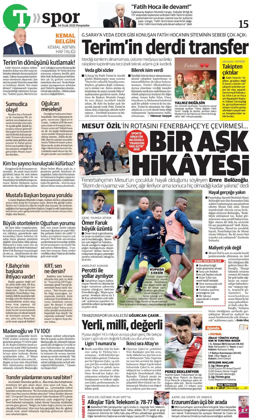 Günün spor manşetleri (14 Ocak 2021) 16