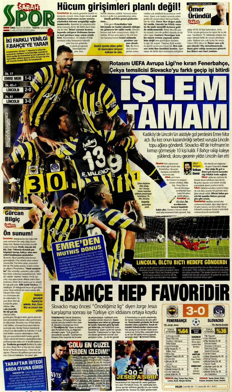 Günün spor manşetleri (5 Ağustos 2022) 9