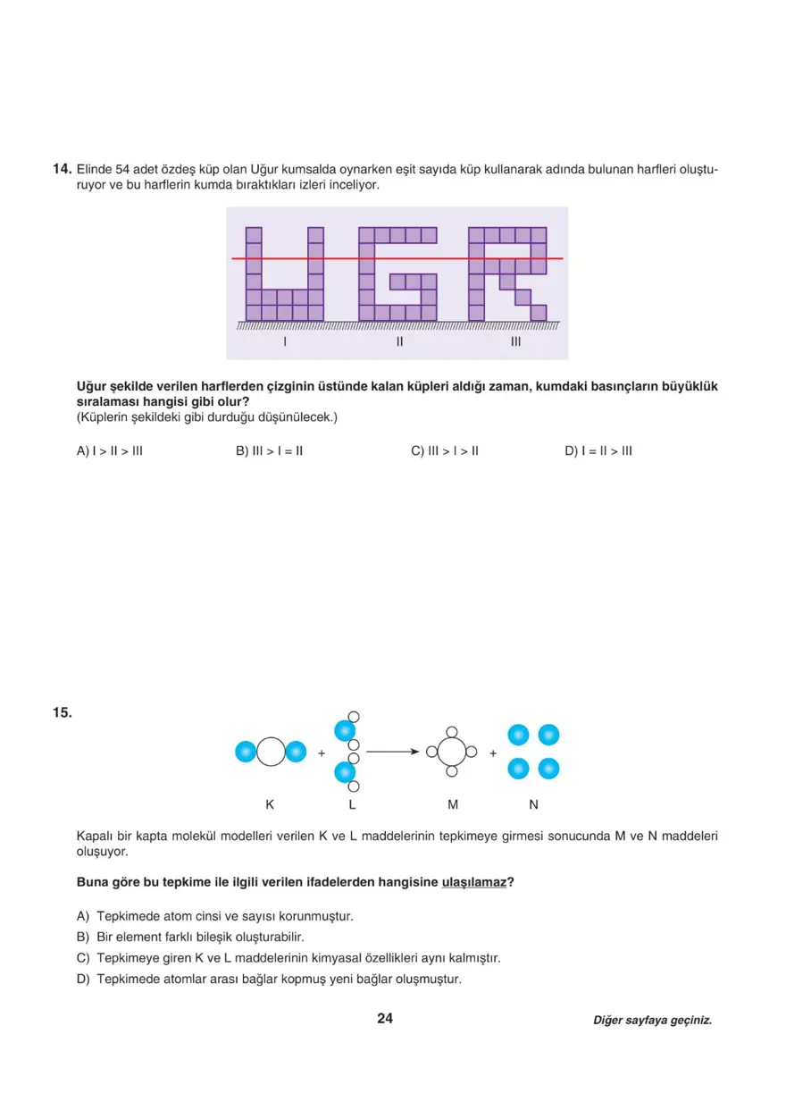 Uğur Okulları LGS-2 sayısal deneme sınavı 23