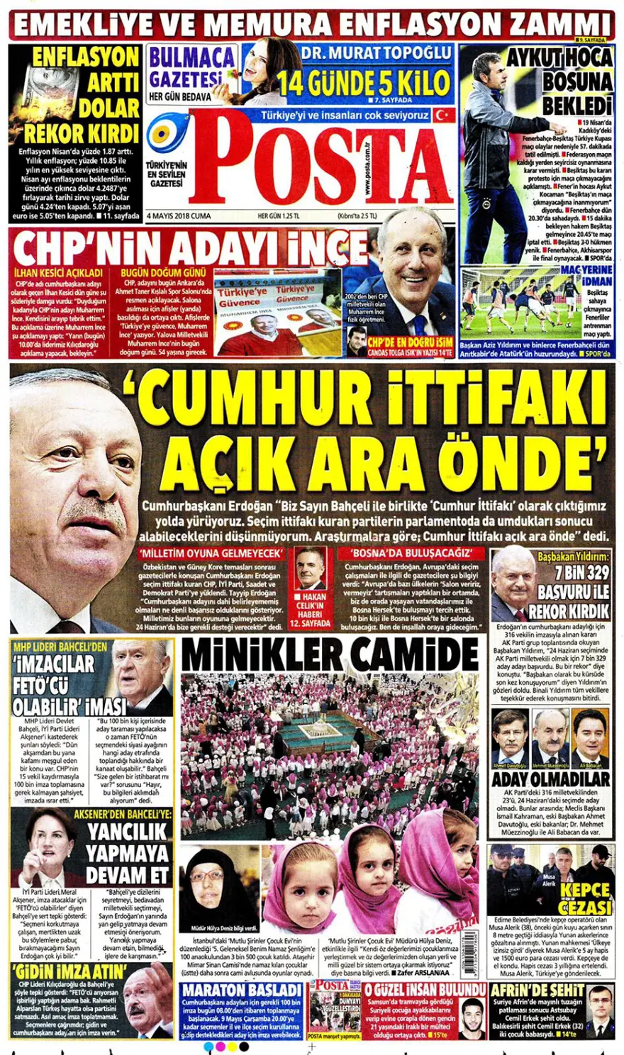Günün gazete manşetleri - 4 Mayıs 2018 10