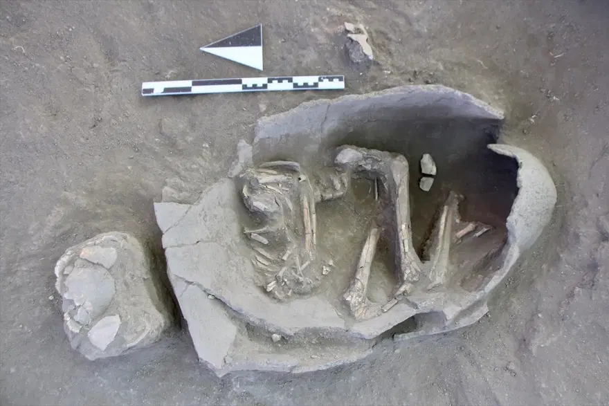 Eskişehir Küllüoba Höyüğü'nde 5 bin yıllık küp mezarlarda çocuk iskeletleri bulundu 3