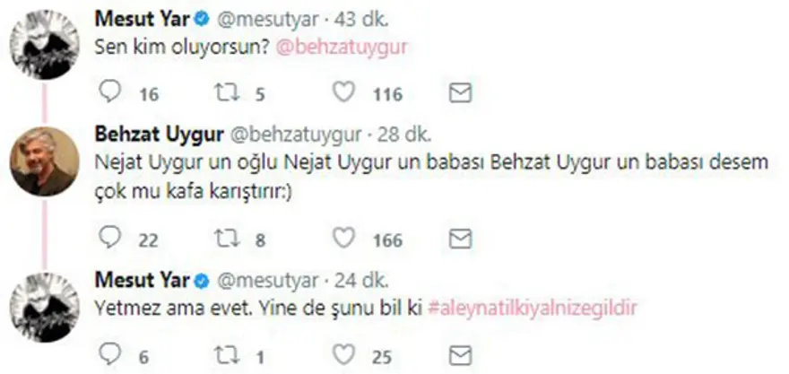 Mesut Yar'dan Behzat Uygur'a: Aleyna Tilki yalnız değildir 7 Mesut Yar'dan Behzat Uygur'a: Aleyna Tilki yalnız değildir 7