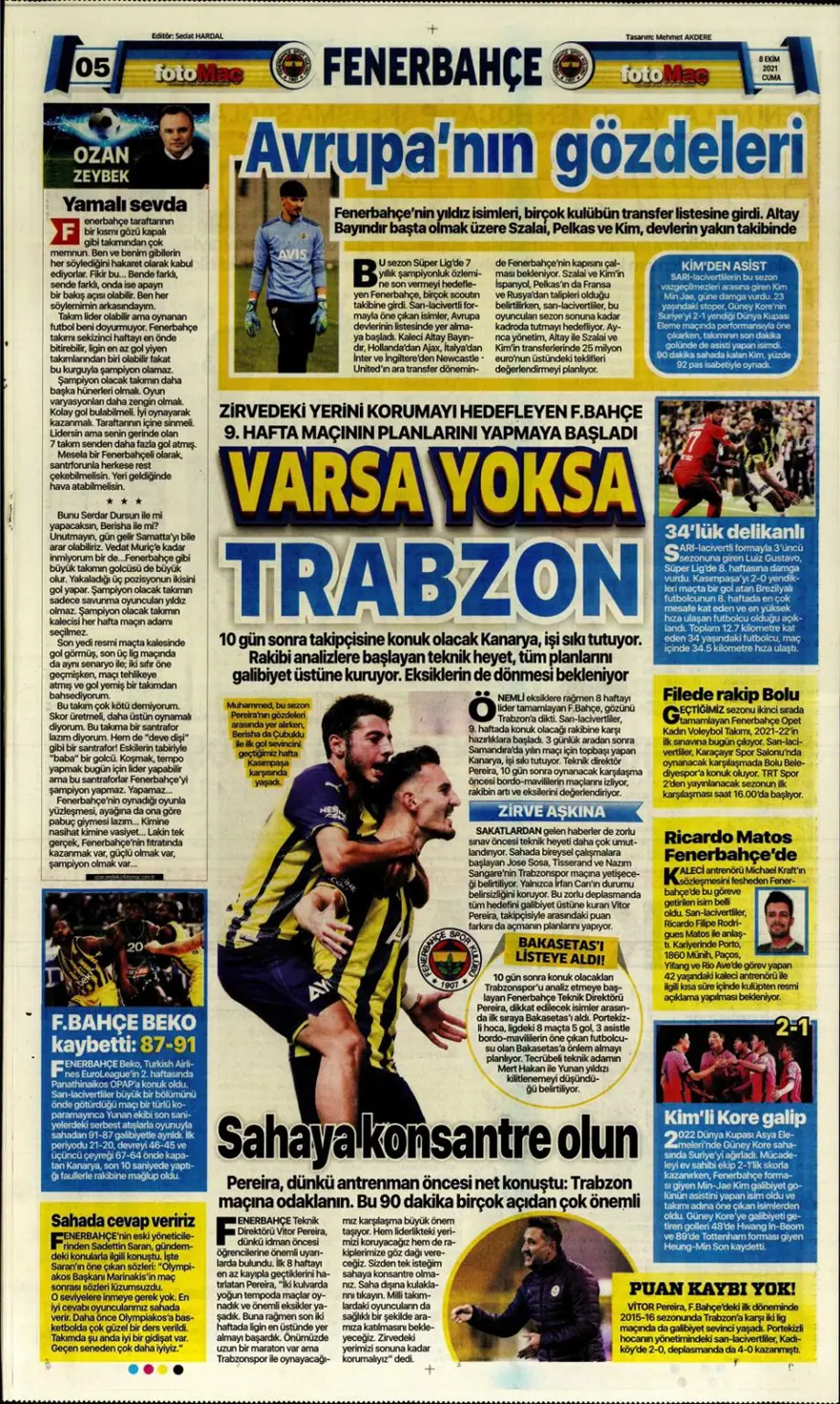 Günün spor manşetleri (8 Ekim 2021) 10