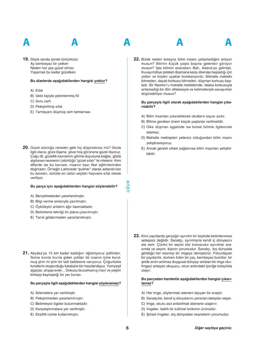 YKS - TYT deneme sınavı 5