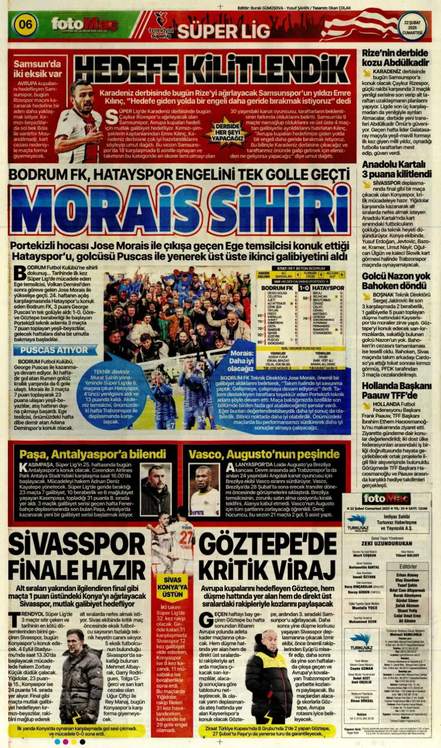 "Yolun sonu final olsun" (22 Şubat spor manşetleri) 15 "Yolun sonu final olsun" (22 Şubat spor manşetleri) 15