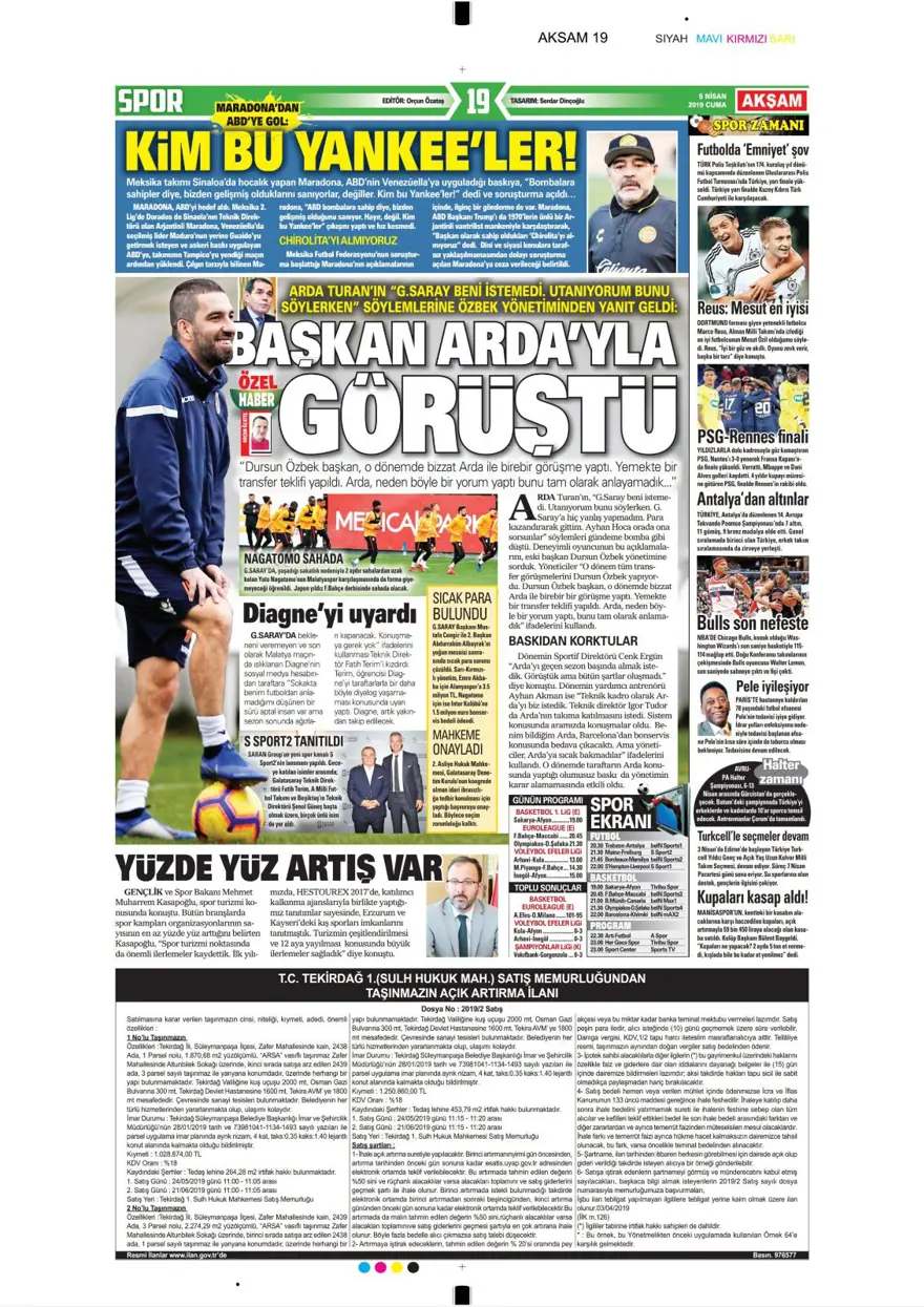 Günün spor manşetleri (5 Nisan 2019) 3