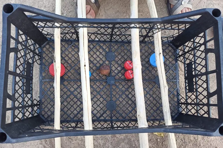 Meyve kasasından langırt, cevizden top 1 Meyve kasasından langırt, cevizden top 1