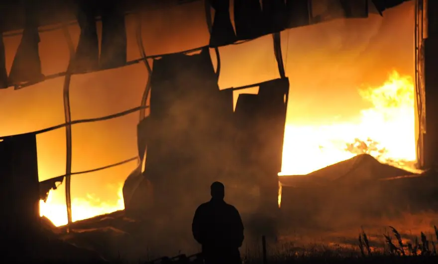Bursa'da su dolum tesisinde yangın 1