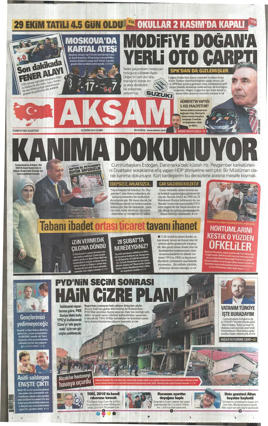 Günün gazete manşetleri - 23 Ekim 2015 8