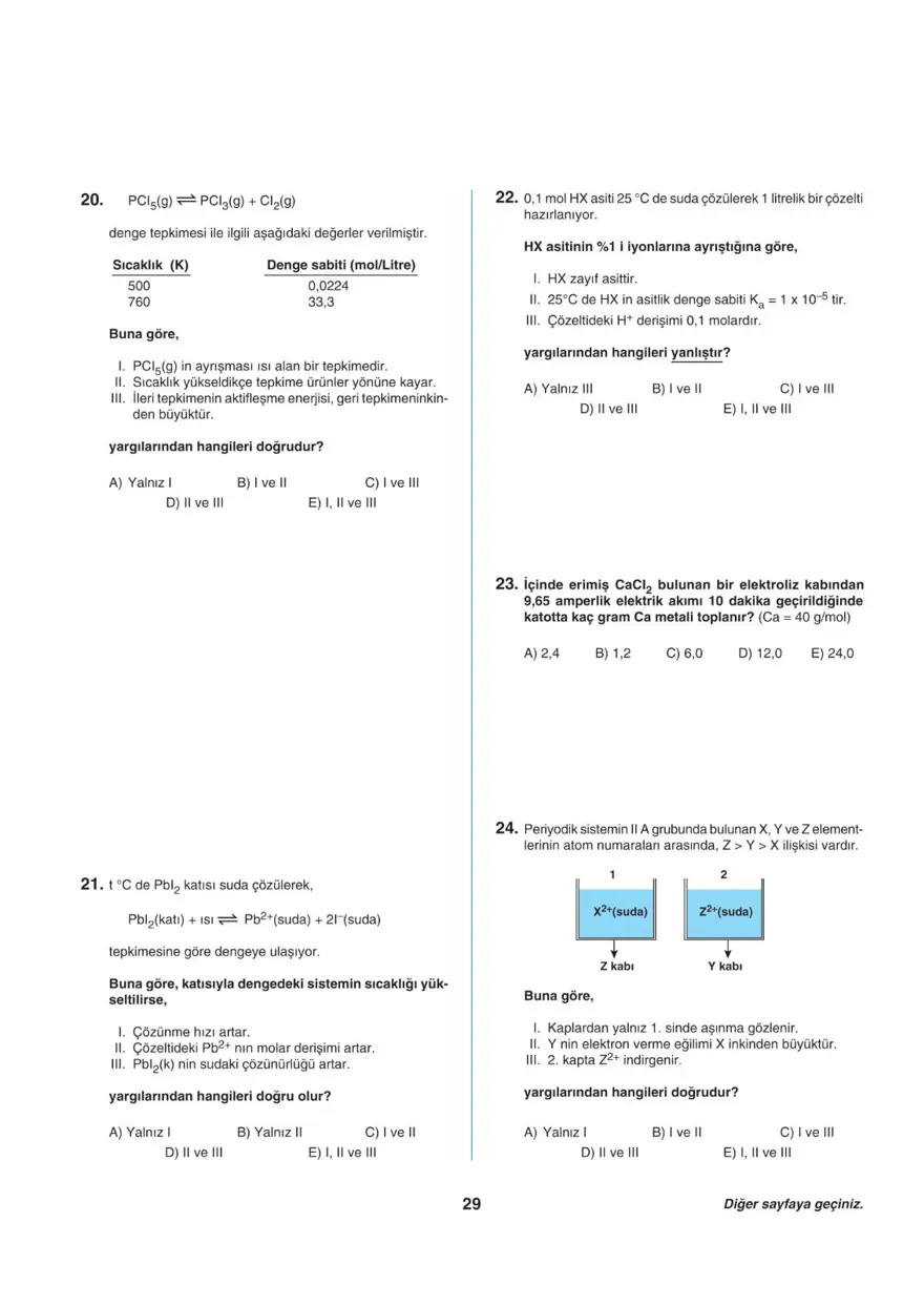 Uğur Okulları AYT -1 deneme sınavı 28