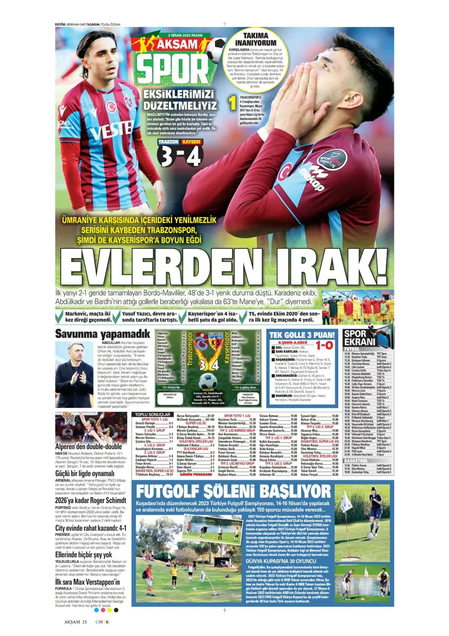Günün spor manşetleri (2 Nisan 2023) 2