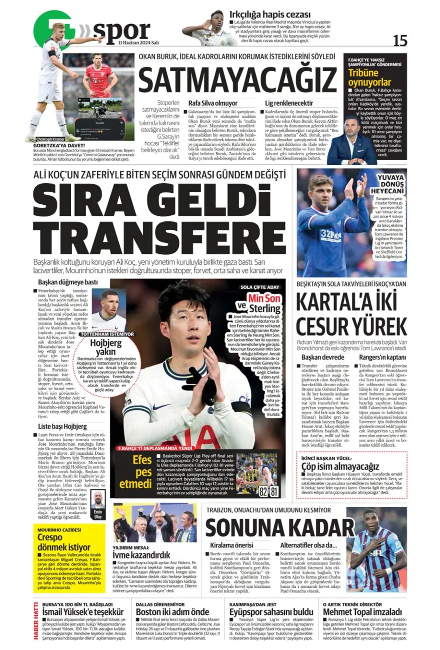 "Fenerbahçe'den Mane bombası" (11 Haziran 2024 spor manşetleri) 15