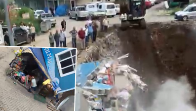 Artvin'de market yaşlı adamın üzerine yıkıldı