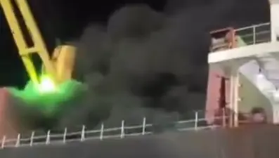 Adana'da limanda gemi yangını