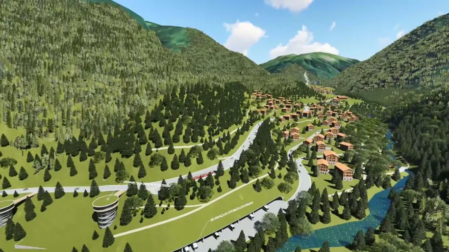 Ayder Yaylası'nda dağın içerisine çevreci otopark 8