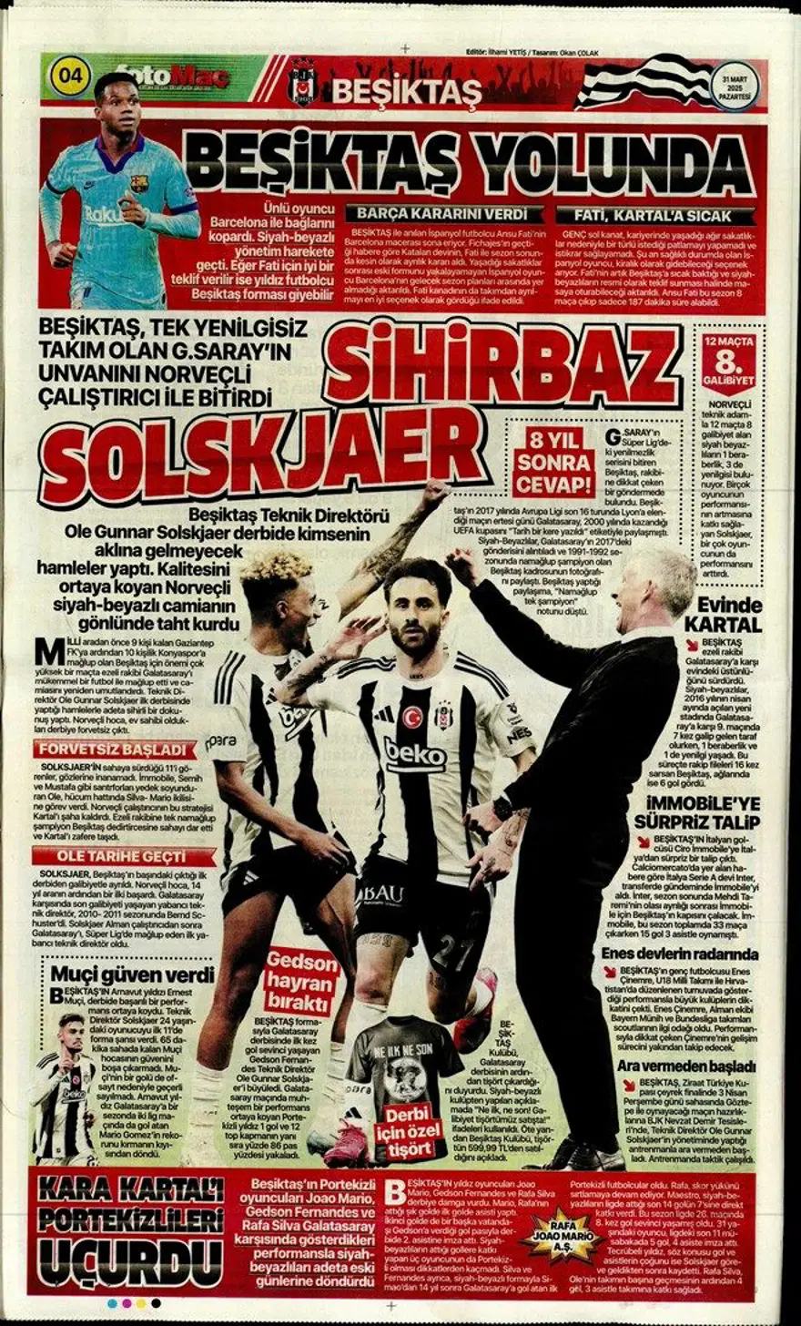 "Aslan'da büyük yemin" (31 Mart 2025 spor manşetleri) 23