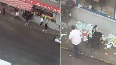Tartıştıkları motokuryeyi takip edip çalıştığı restoranın camını kırdılar!