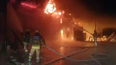 Bandırma'daki yem fabrikasında yangın