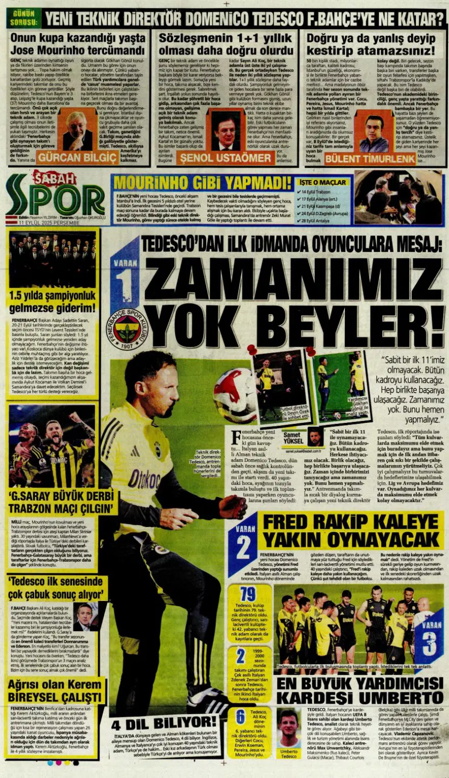 "Aslan'a yeni Mertens" (11 Eylül spor manşetleri) 16