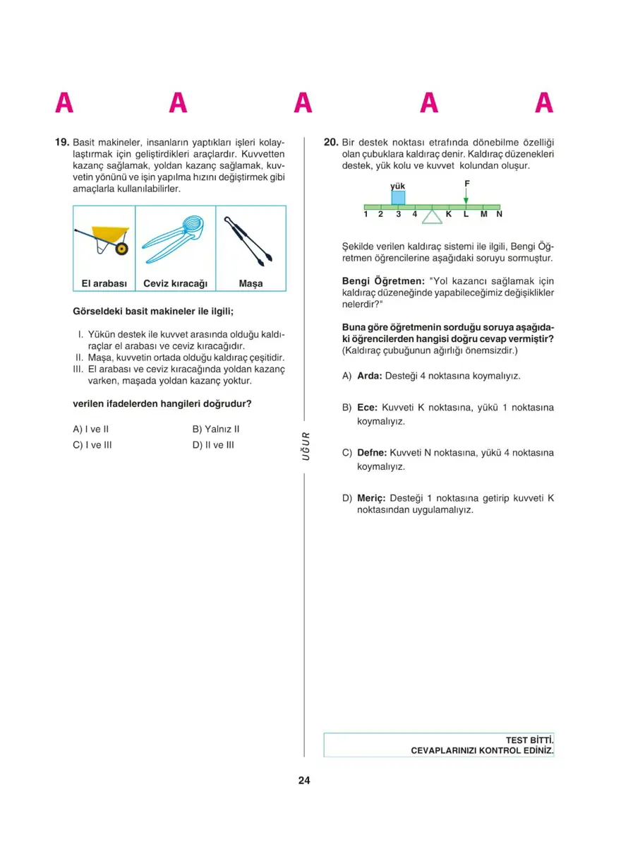LGS deneme sınavı - Sayısal bölüm 23 LGS deneme sınavı - Sayısal bölüm 23